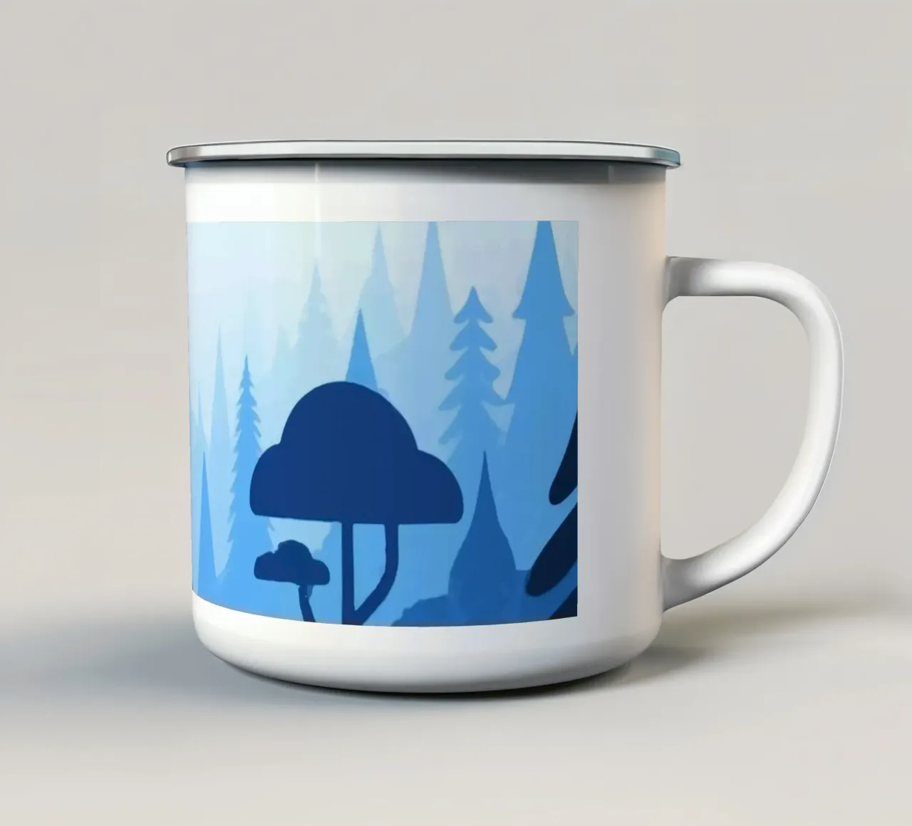 Foresta di montagna tazza in smalto da knowledge