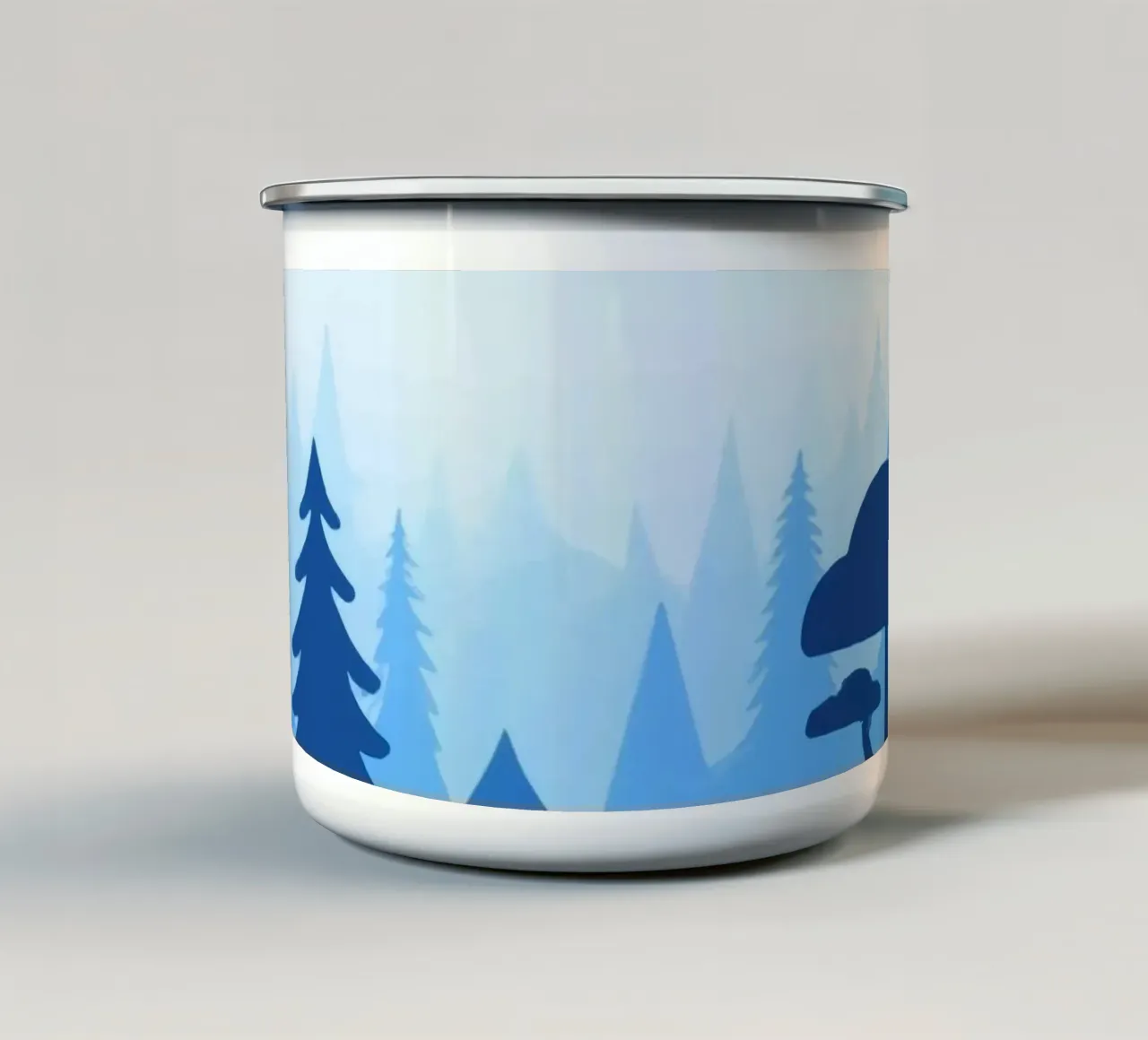 Foresta di montagna tazza in smalto da knowledge