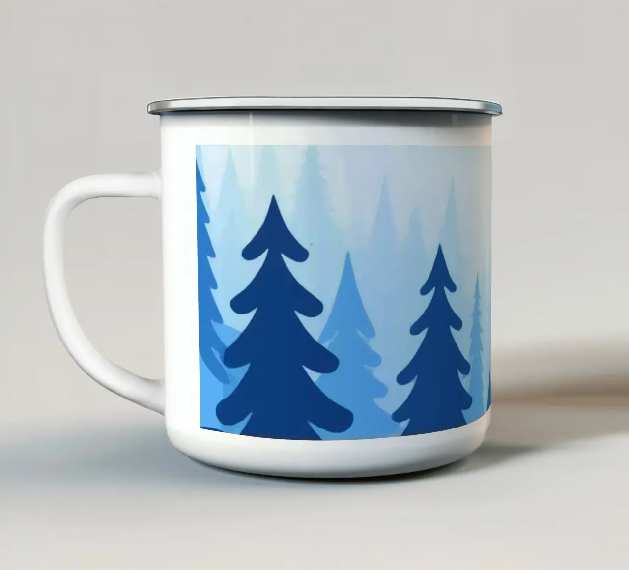 Foresta di montagna tazza in smalto da knowledge