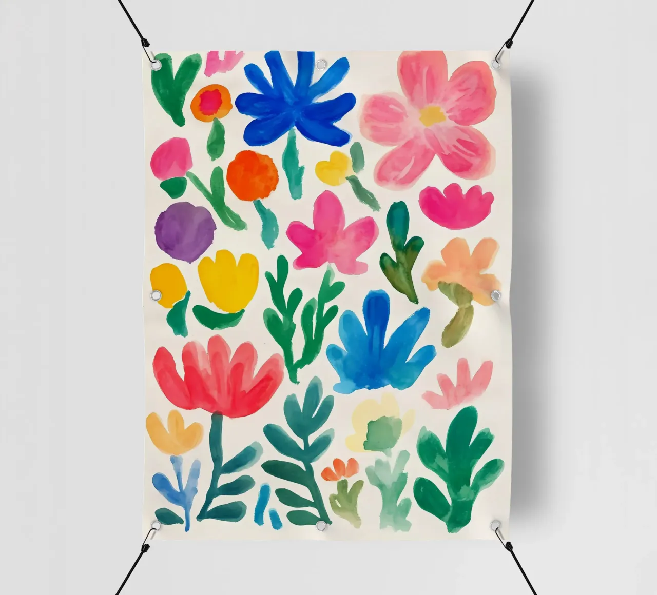 Fiori estivi astratti e colorati telo in pvc da IamHomeStudio