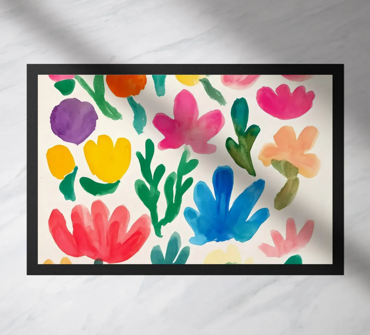 Fiori estivi astratti e colorati zerbino da IamHomeStudio
