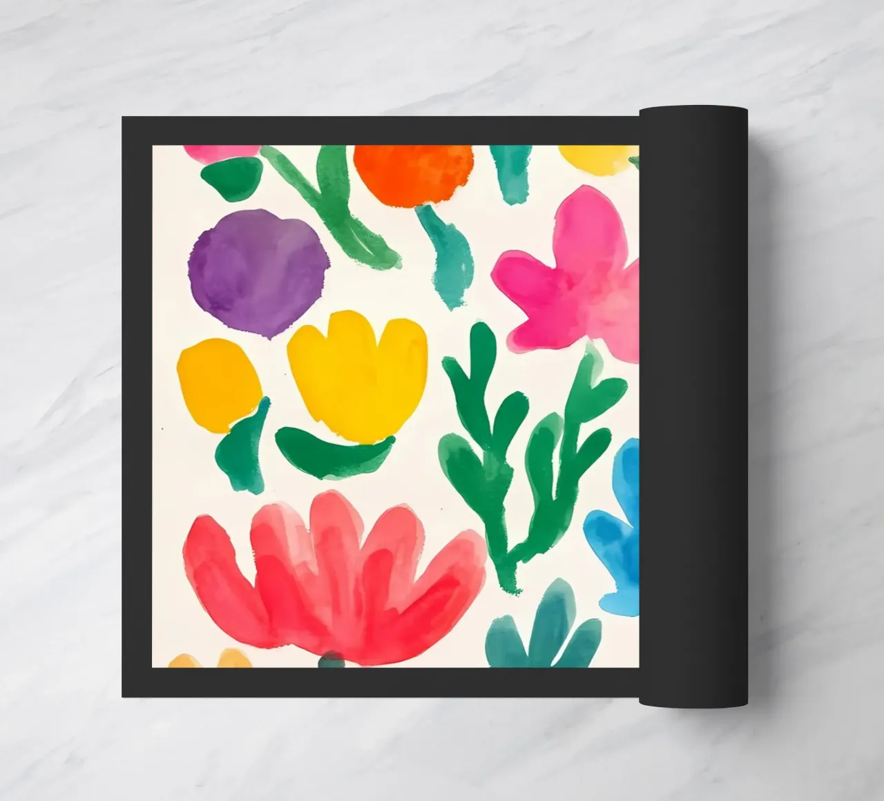 Fiori estivi astratti e colorati zerbino da IamHomeStudio