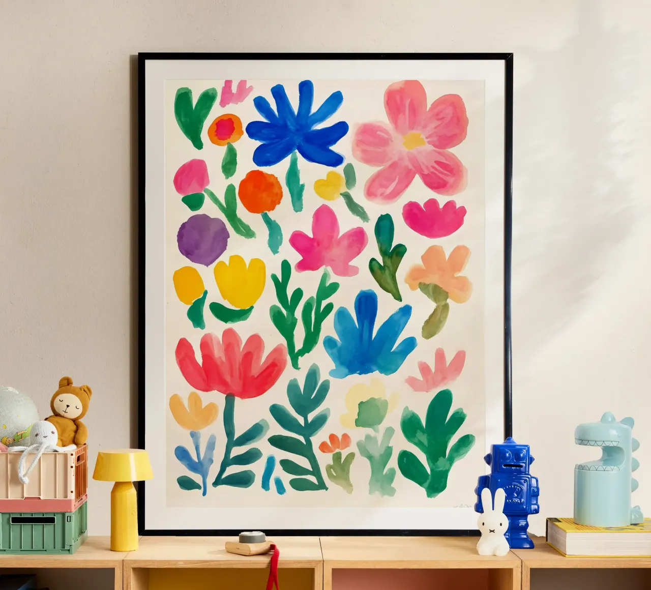 Fiori estivi astratti e colorati carta hahnemühle da IamHomeStudio