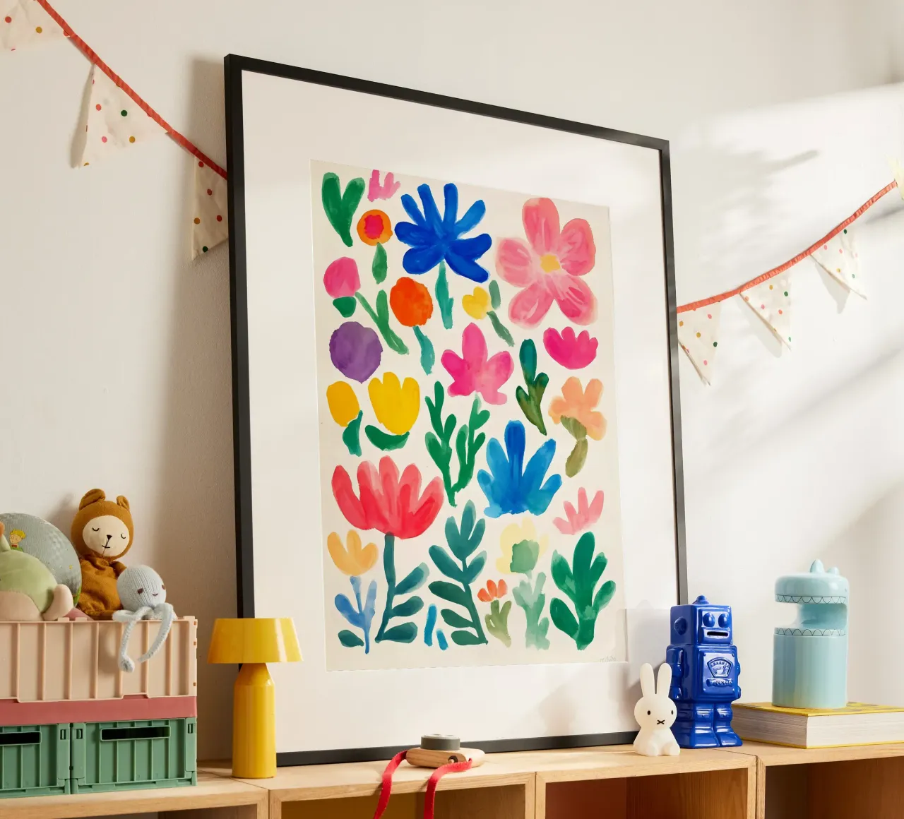 Fiori estivi astratti e colorati carta hahnemühle da IamHomeStudio