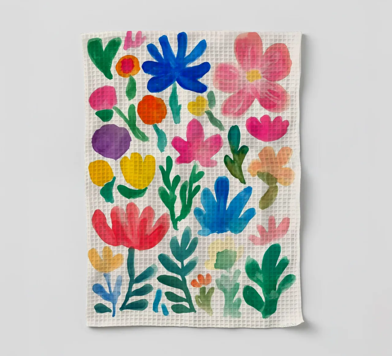 Fiori estivi astratti e colorati canovaccio da cucina da IamHomeStudio