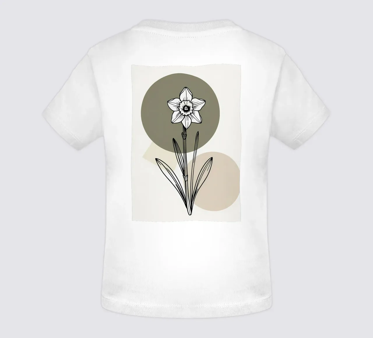 Minimalist line art of a single daffodil flower maglietta neonato da Bloom And Brush