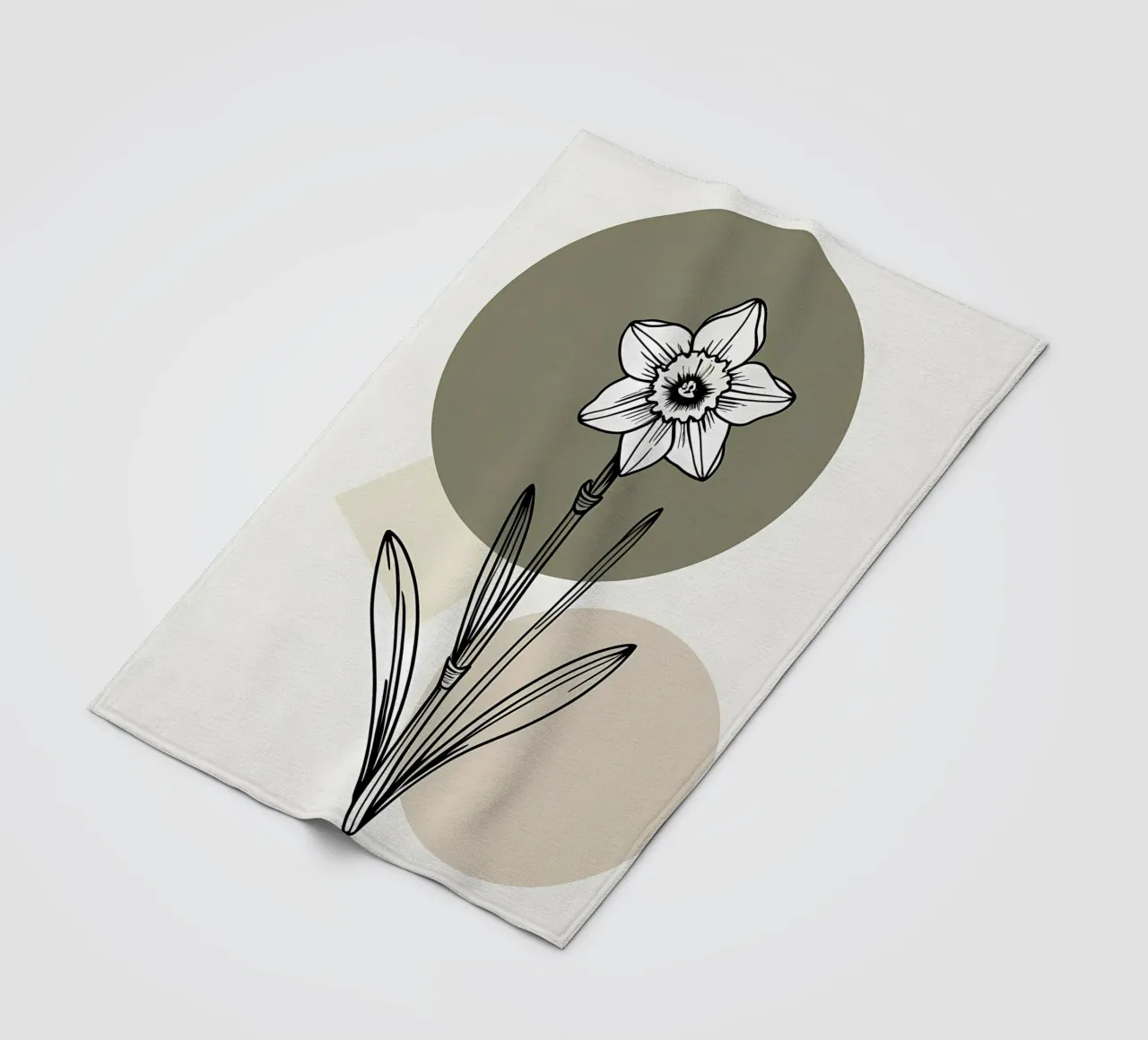 Minimalist line art of a single daffodil flower coperta in pile da Bloom And Brush