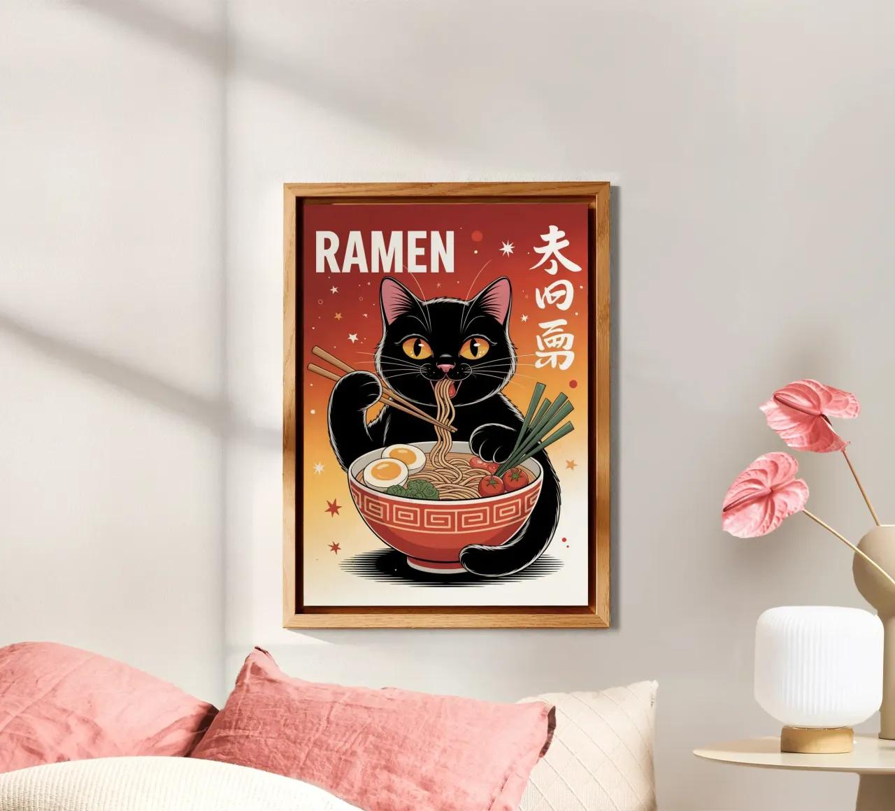 Ramen giapponese Black Cat alluminio dibond da Stellar Creative