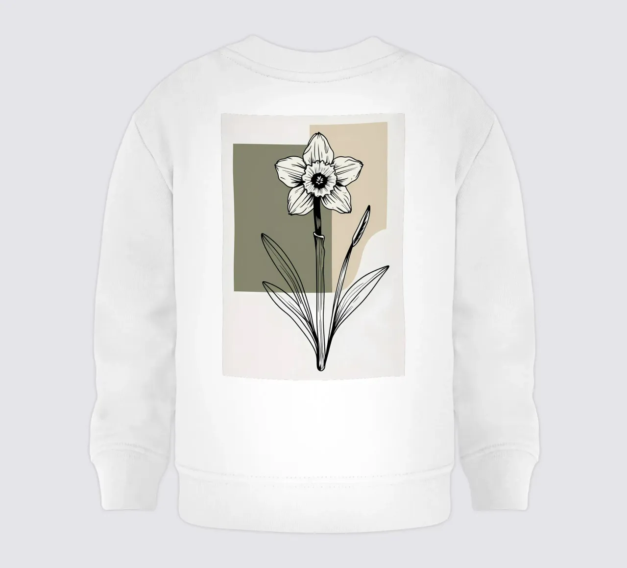 Line art minimalista di un singolo fiore di narciso felpa neonato da Bloom And Brush
