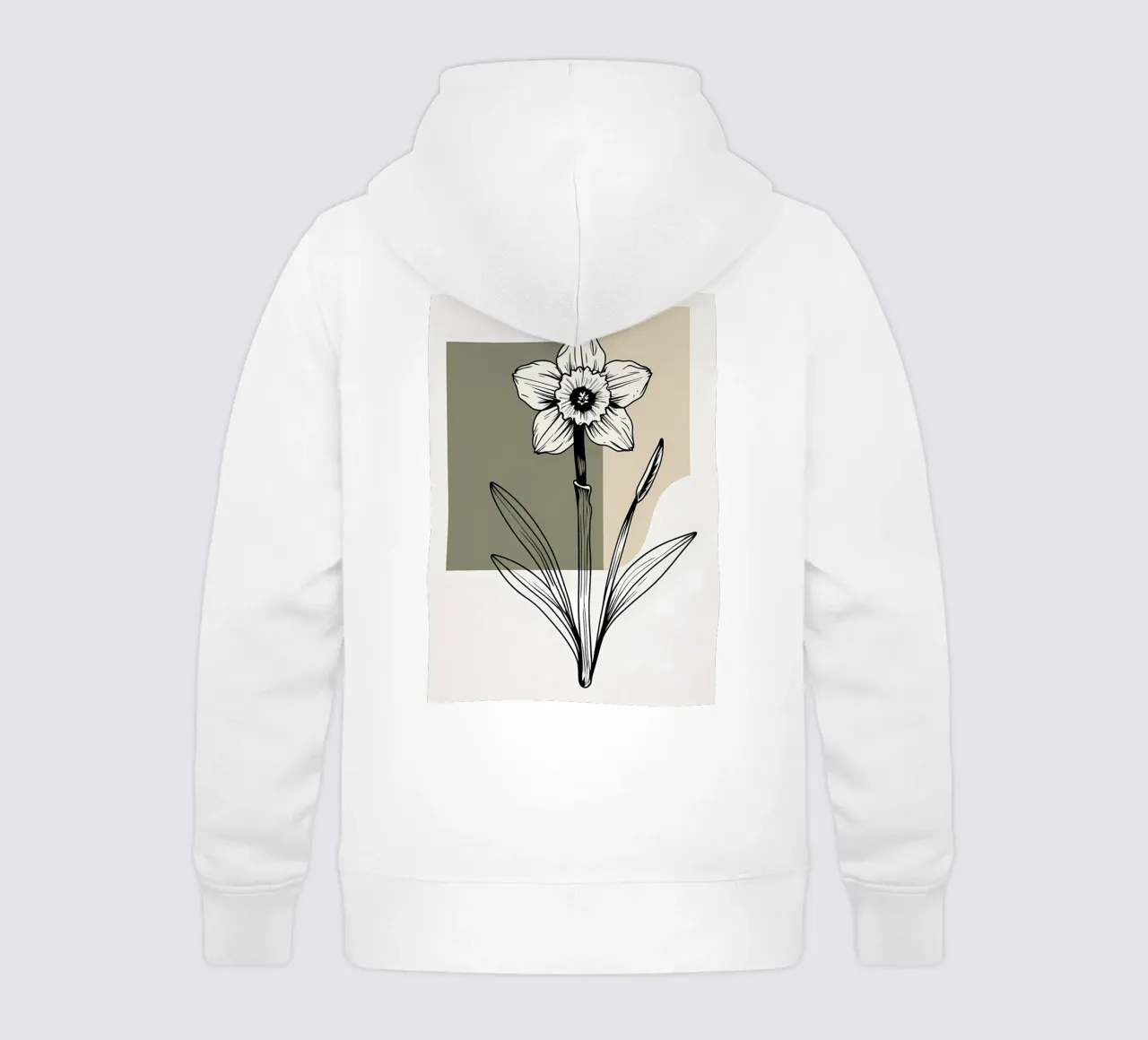 Line art minimalista di un singolo fiore di narciso felpa bambino con cappuccio da Bloom And Brush