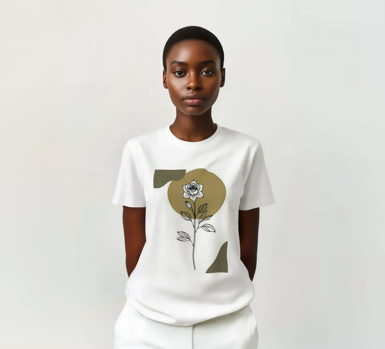 Line art minimalista di un singolo fiore di Amaryllis t-shirt da Bloom And Brush