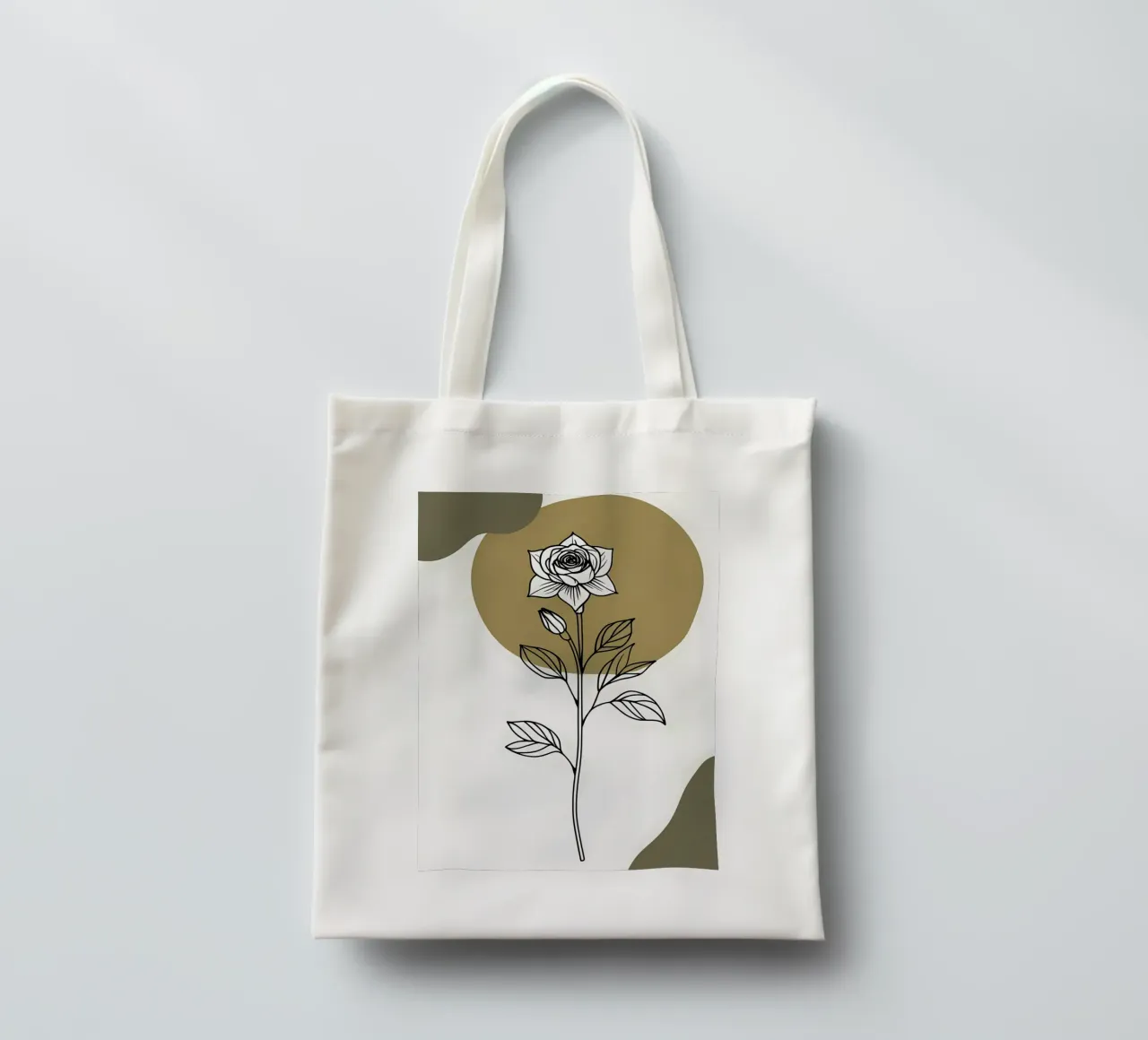 Line art minimalista di un singolo fiore di Amaryllis borsa in juta da Bloom And Brush