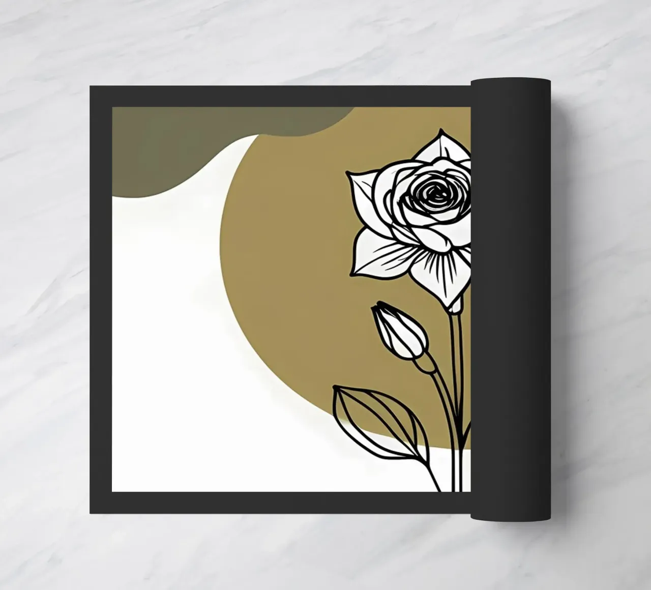 Line art minimalista di un singolo fiore di Amaryllis zerbino da Bloom And Brush