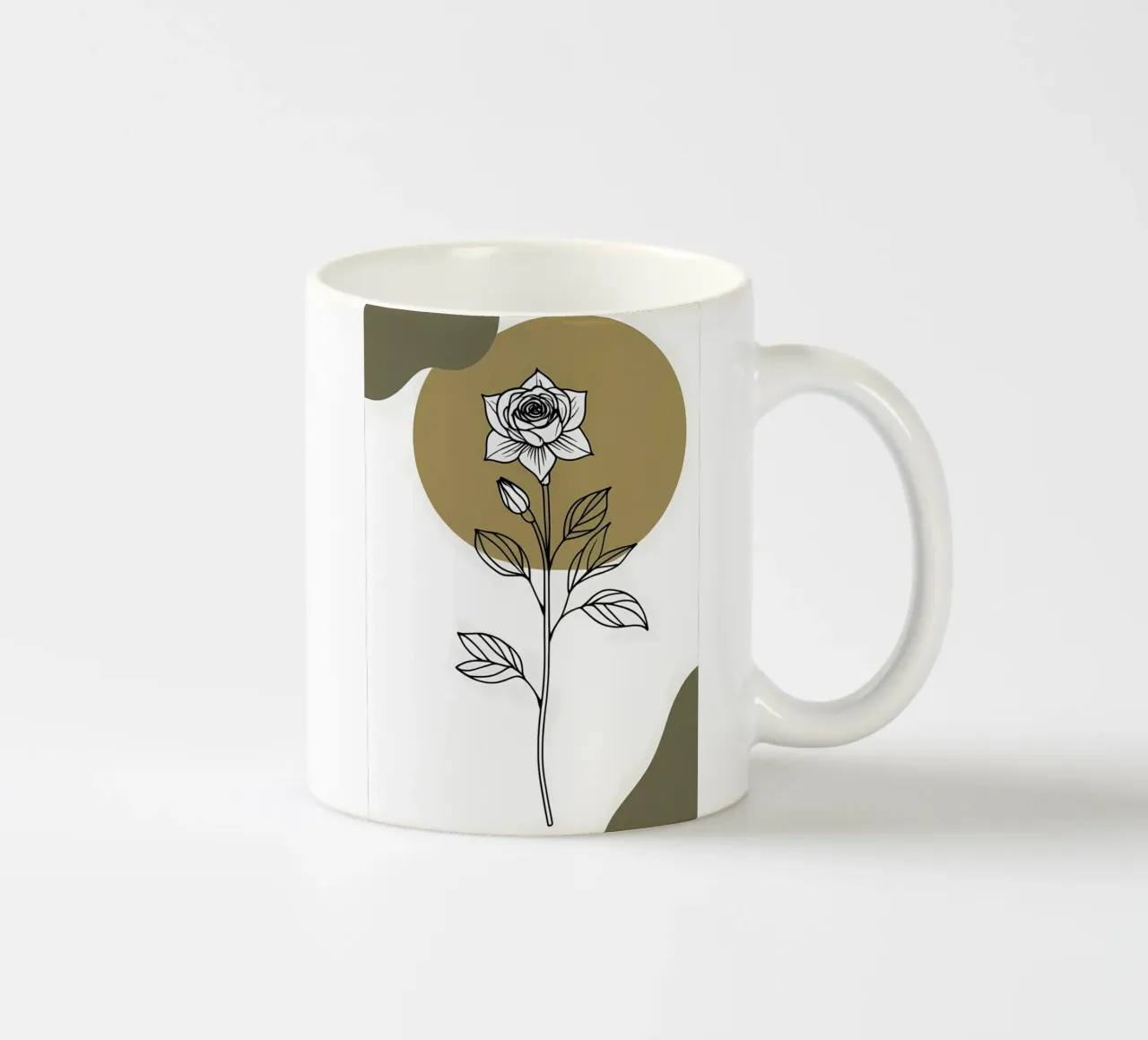 Line art minimalista di un singolo fiore di Amaryllis tazza in ceramica da Bloom And Brush
