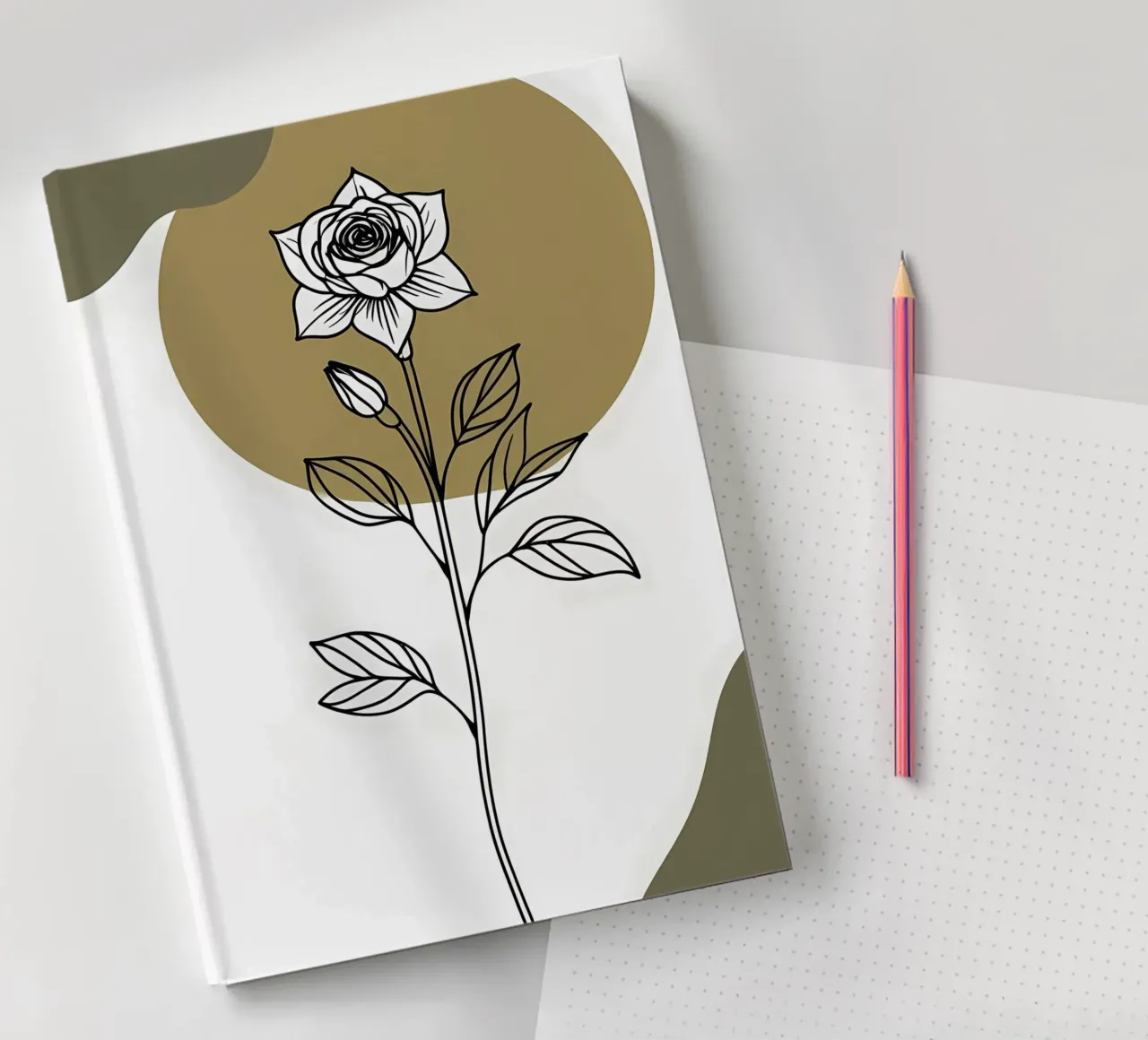 Dessin au trait minimaliste d'une seule fleur d'Amaryllis carnet de notes de Bloom And Brush