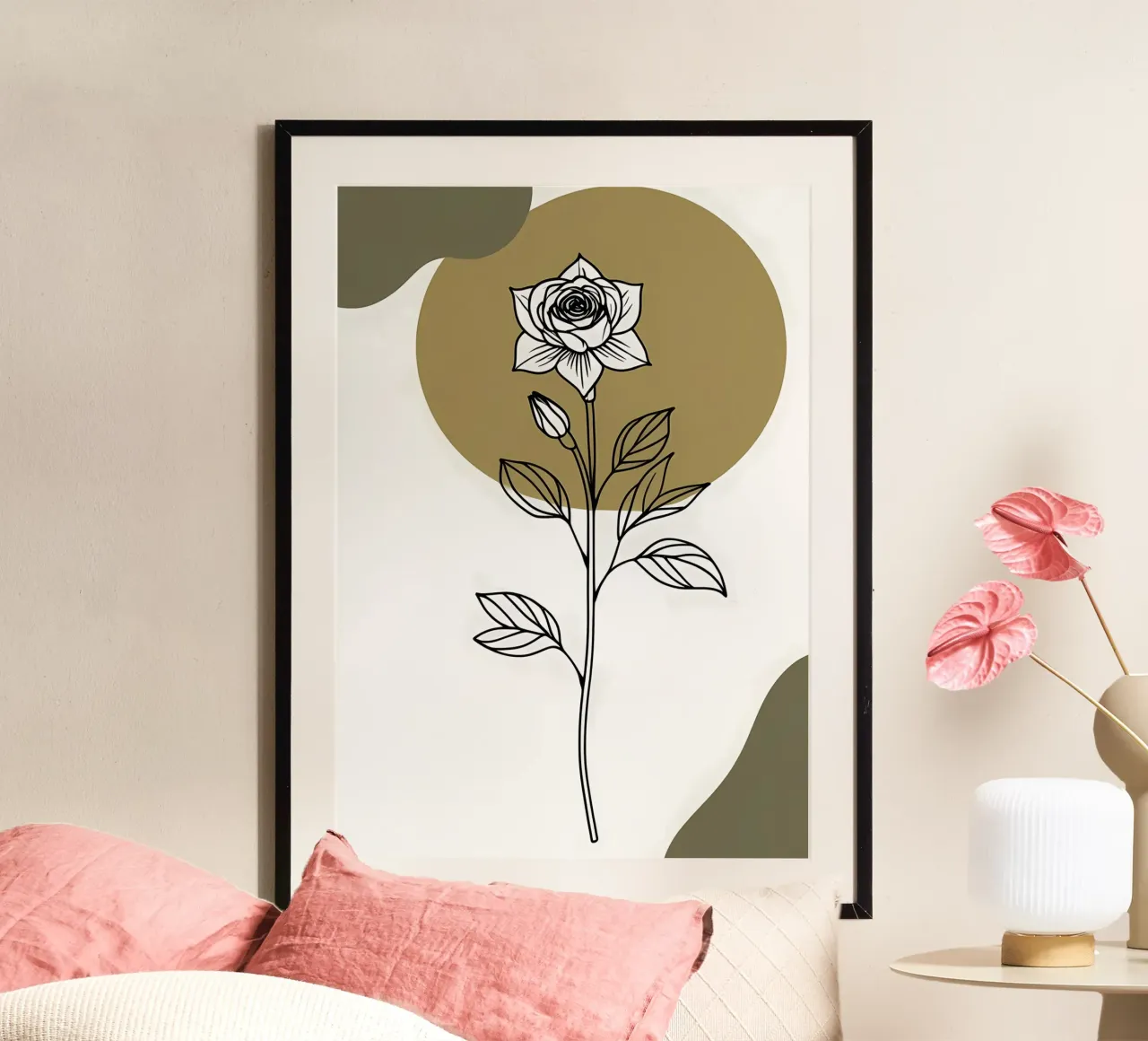 Dessin au trait minimaliste d'une seule fleur d'Amaryllis hahnemühle de Bloom And Brush