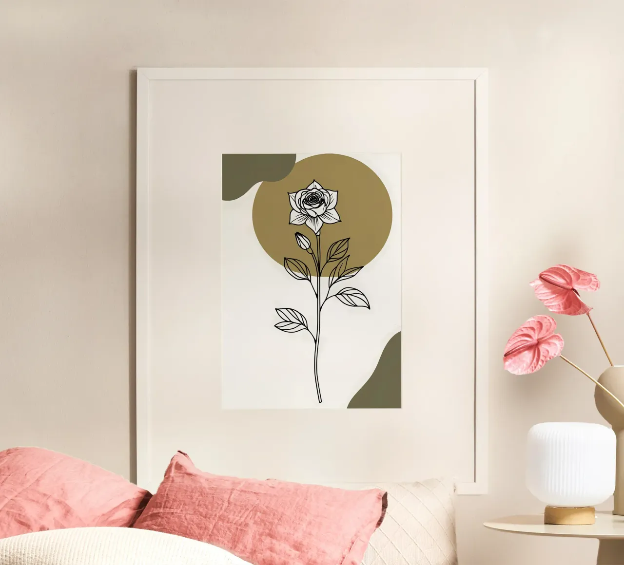 Dessin au trait minimaliste d'une seule fleur d'Amaryllis hahnemühle de Bloom And Brush