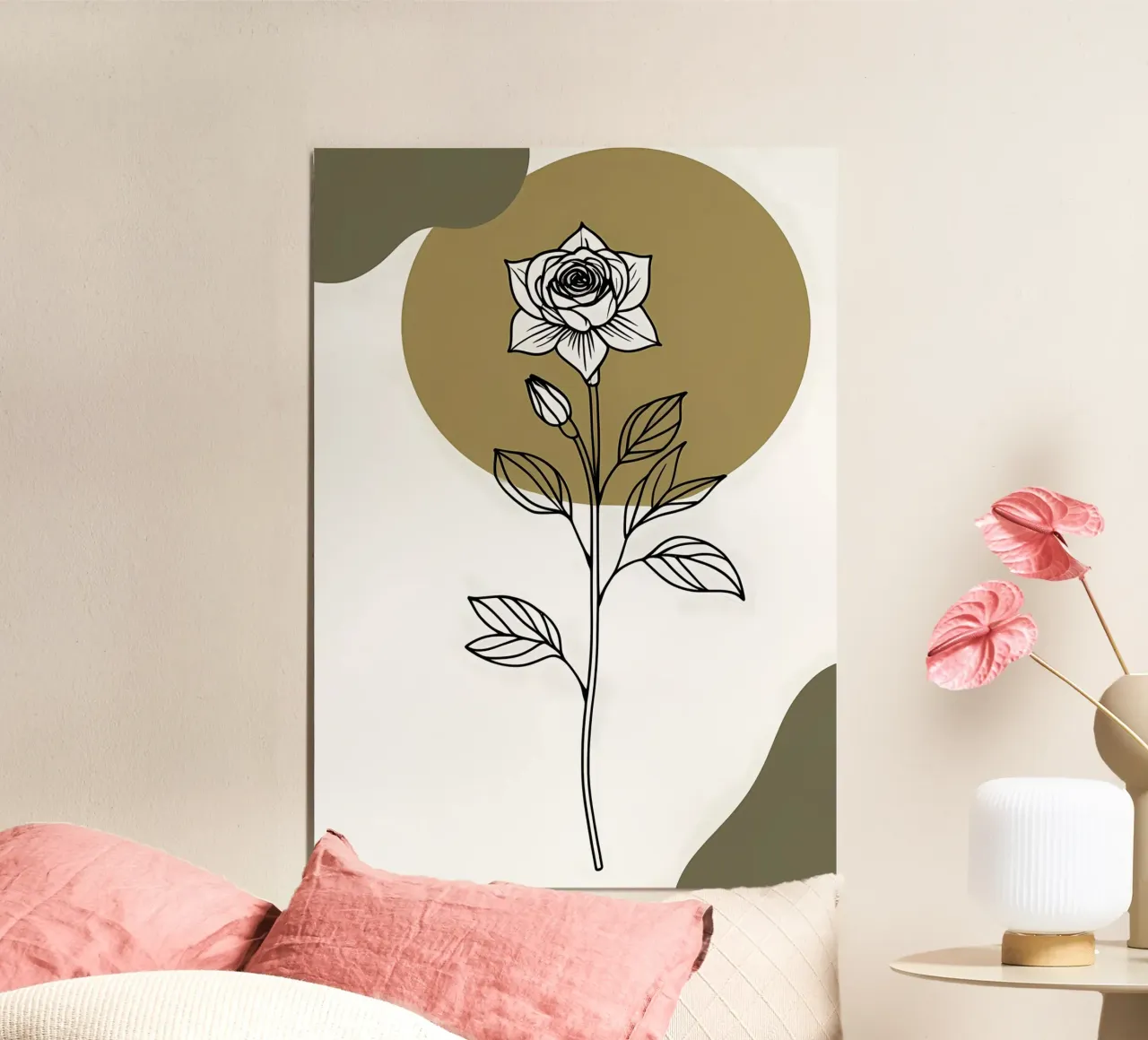 Dessin au trait minimaliste d'une seule fleur d'Amaryllis hahnemühle de Bloom And Brush