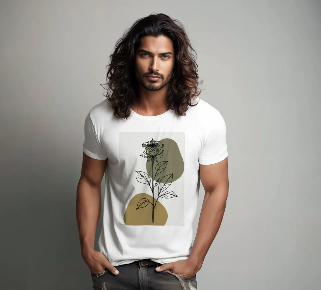 Line art minimalista di un singolo fiore di Amaryllis t-shirt da Bloom And Brush