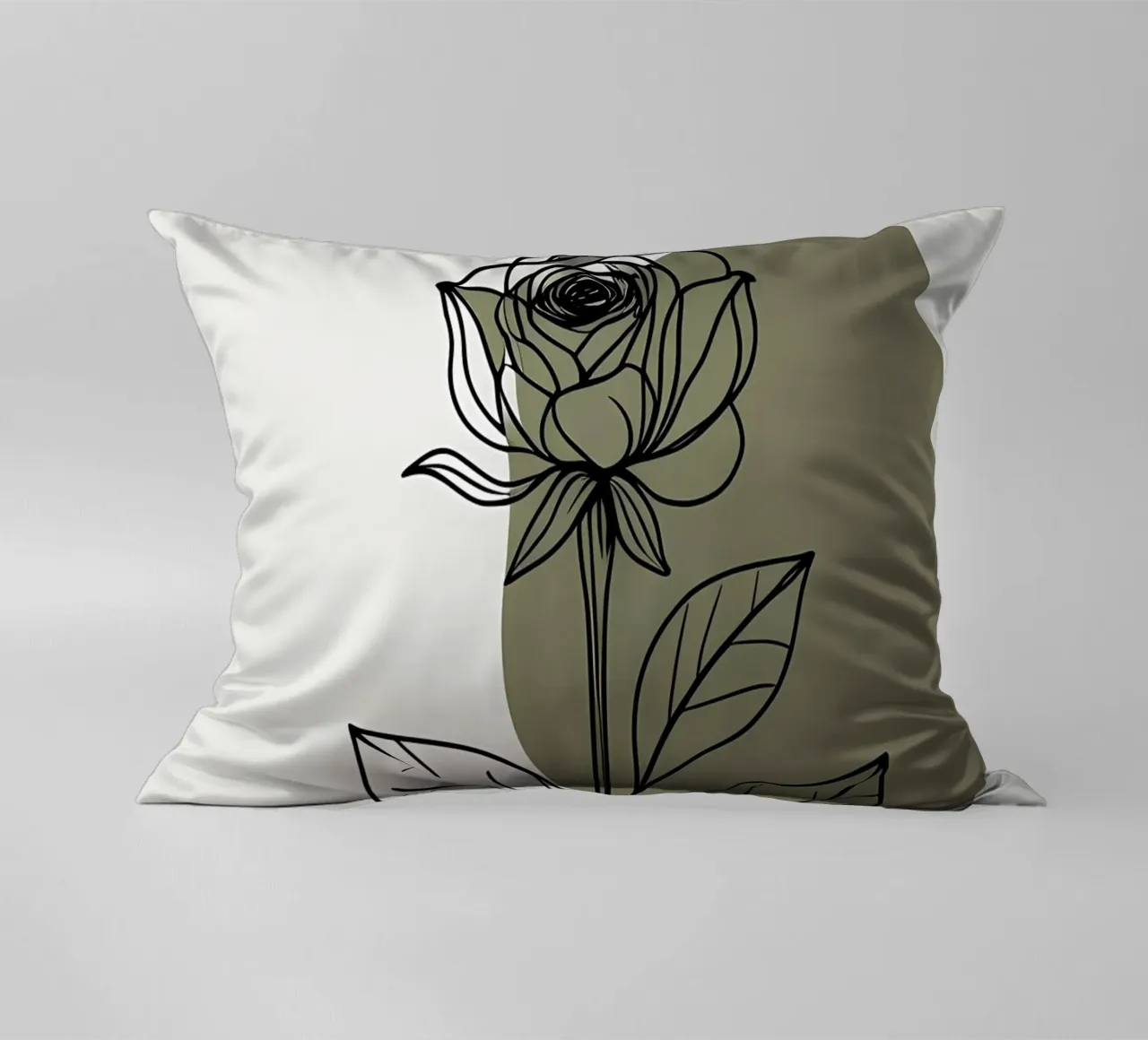 Line art minimalista di un singolo fiore di Amaryllis cuscino da Bloom And Brush