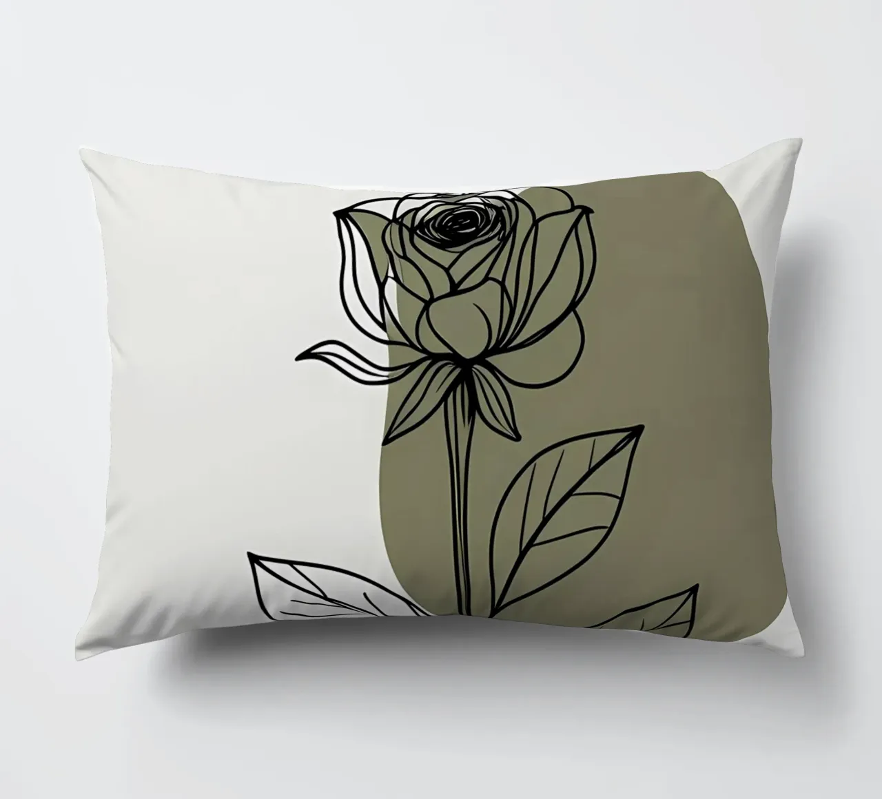 Line art minimalista di un singolo fiore di Amaryllis cuscino da Bloom And Brush