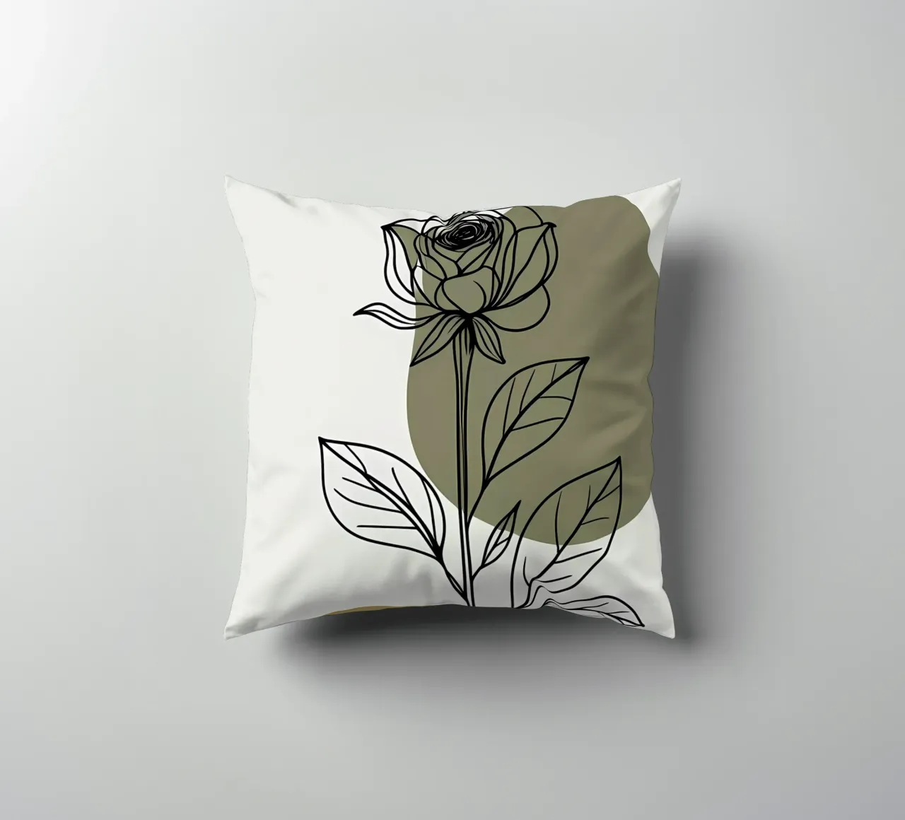 Line art minimalista di un singolo fiore di Amaryllis cuscino da Bloom And Brush