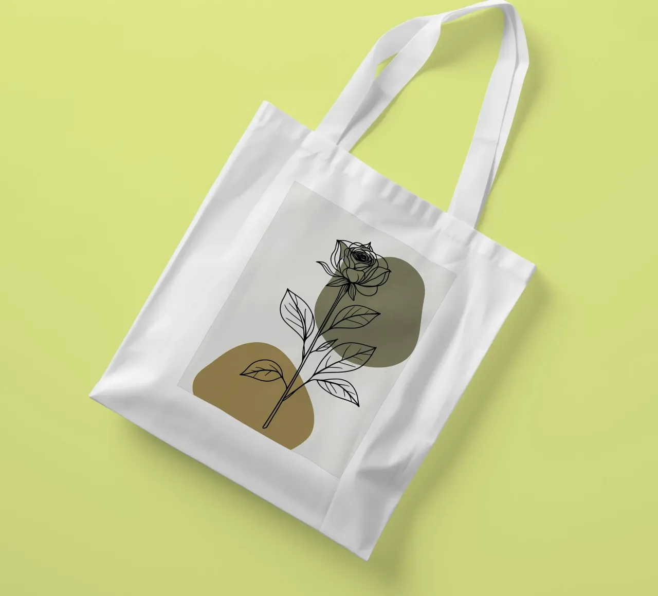 Line art minimalista di un singolo fiore di Amaryllis borsa in juta da Bloom And Brush