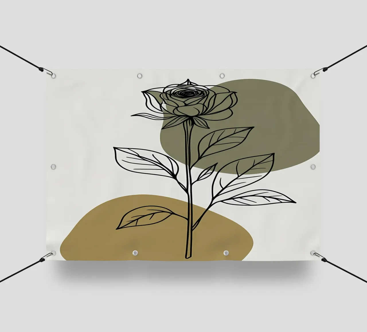 Line art minimalista di un singolo fiore di Amaryllis telo in pvc da Bloom And Brush