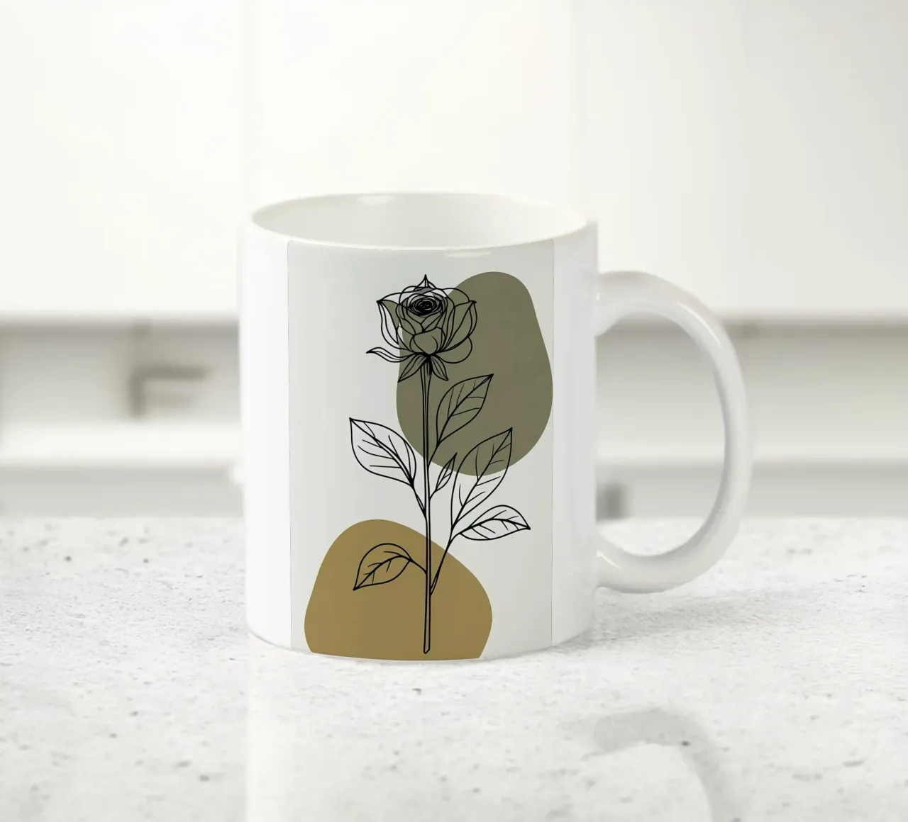 Dessin au trait minimaliste d'une seule fleur d'Amaryllis mug en céramique de Bloom And Brush