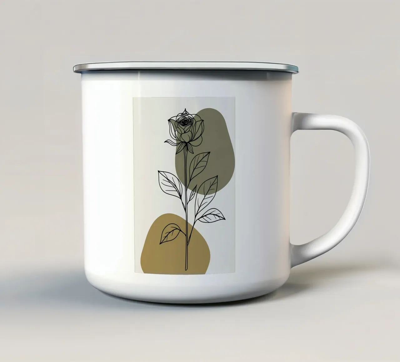 Dessin au trait minimaliste d'une seule fleur d'Amaryllis mug en émail de Bloom And Brush