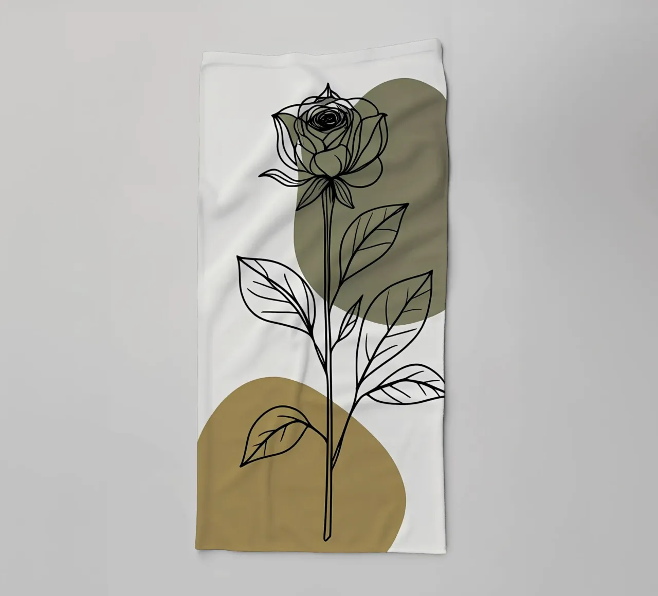 Minimalist line art of single Amaryllis flower towel by Bloom And Brush