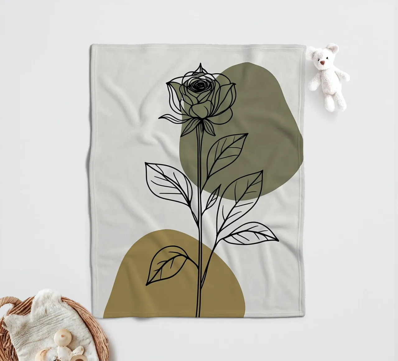 Line art minimalista di un singolo fiore di Amaryllis coperta in pile da Bloom And Brush