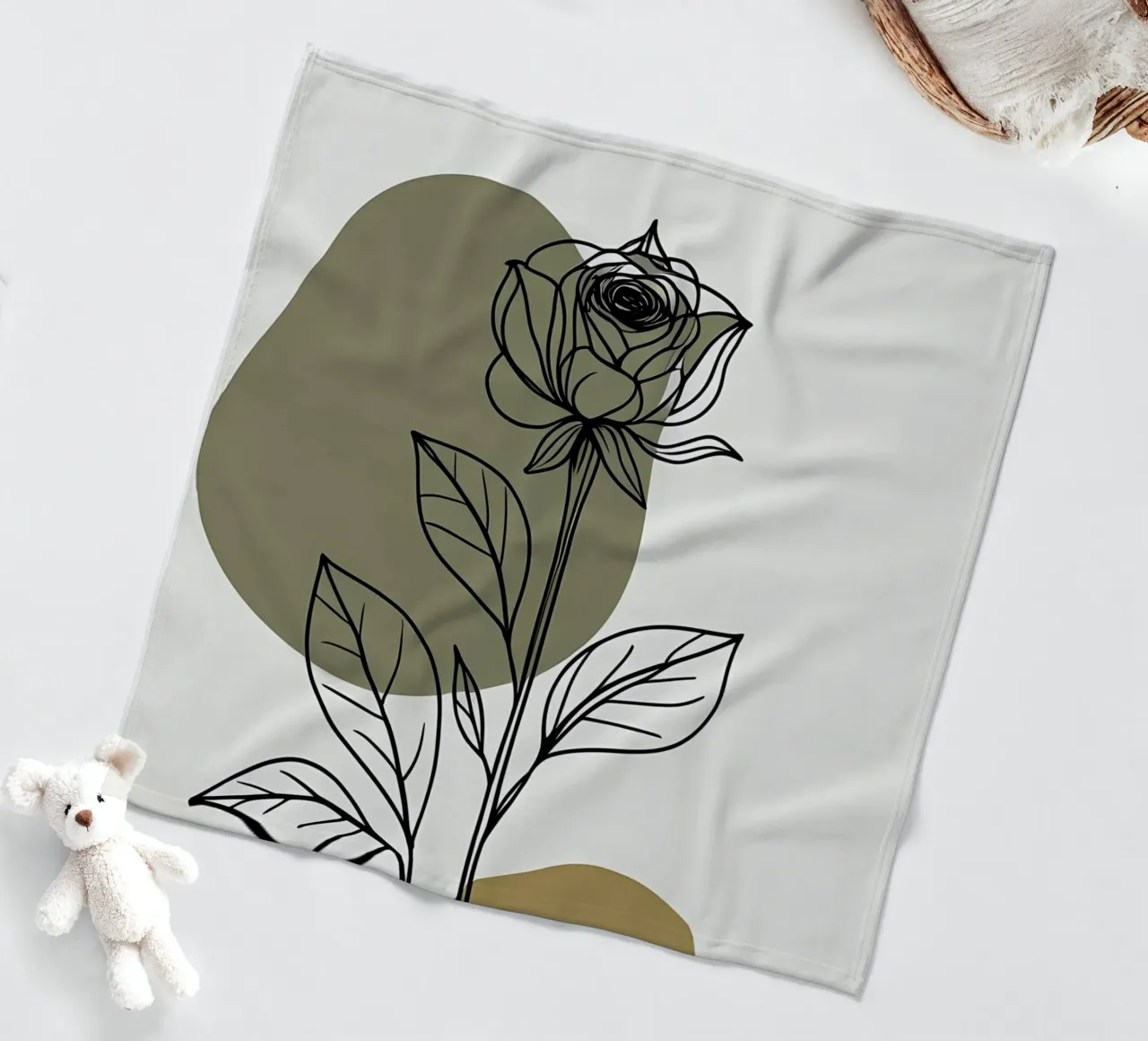 Line art minimalista di un singolo fiore di Amaryllis coperta in pile da Bloom And Brush