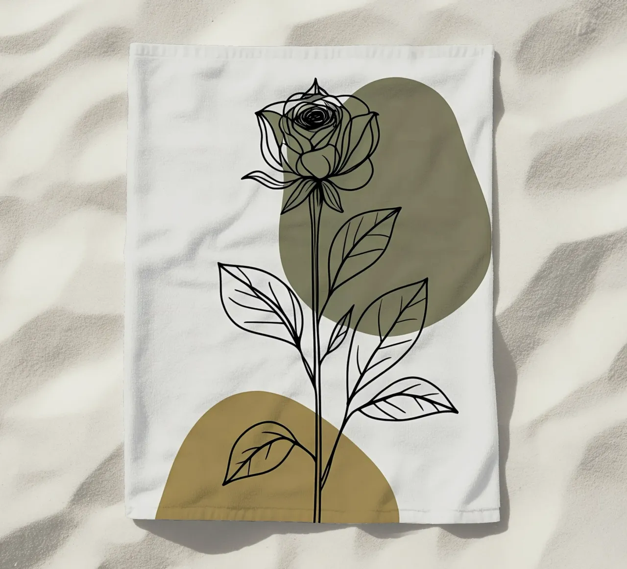 Line art minimalista di un singolo fiore di Amaryllis telo mare da Bloom And Brush