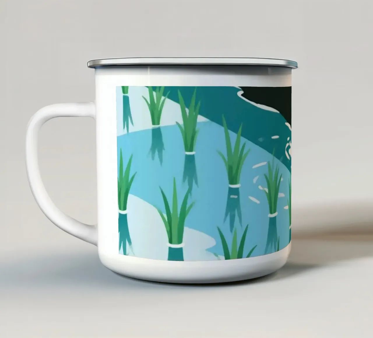 Irrigazione delle risaie tazza in smalto da knowledge