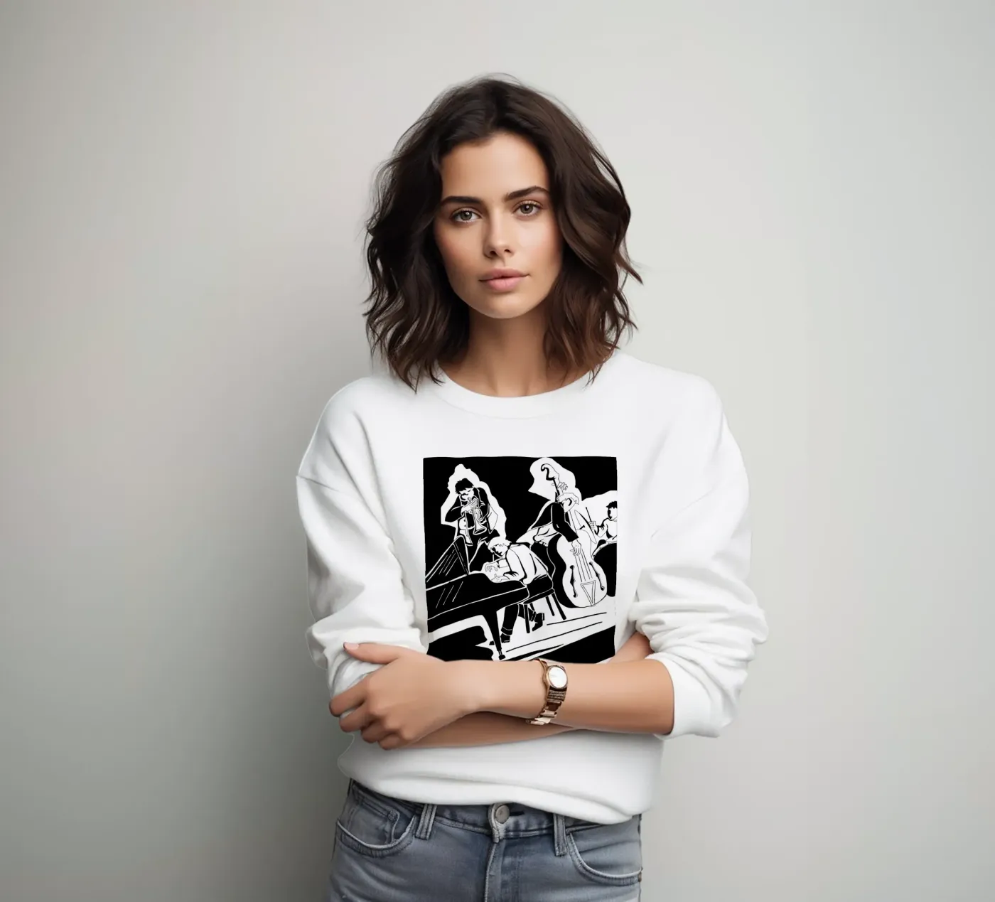 jazz quartet sweatshirt by Massimo Frascogna