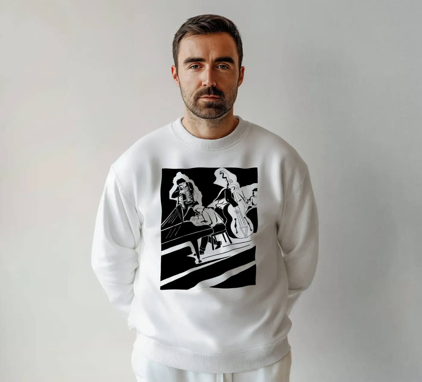 jazz quartet sweatshirt by Massimo Frascogna