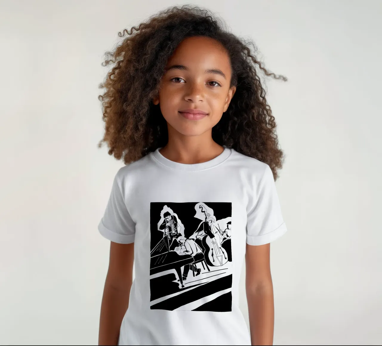 jazz quartet kids t-shirt by Massimo Frascogna