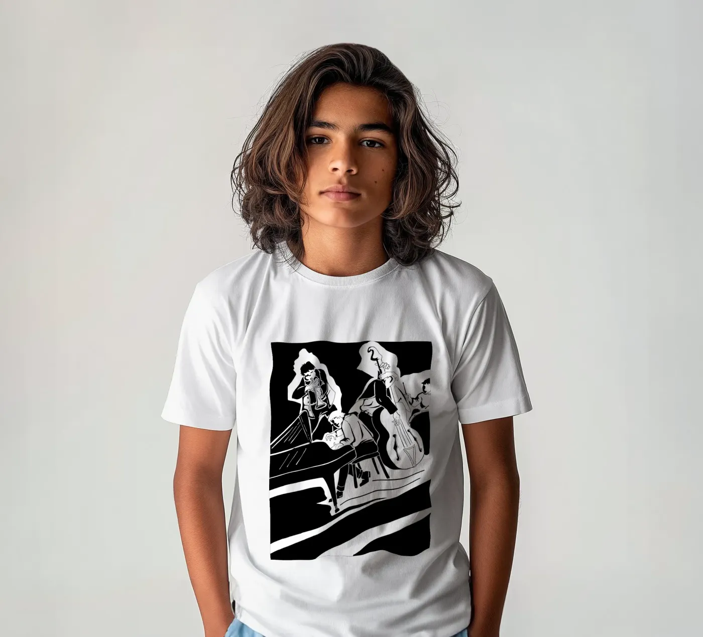 jazz quartet kinder t-shirt van Massimo Frascogna