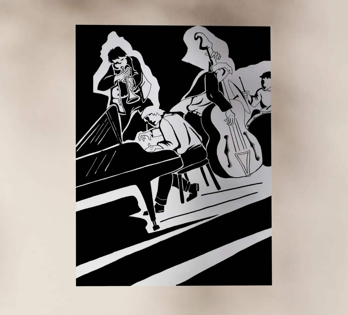 quartetto jazz pellicola backlit da Massimo Frascogna