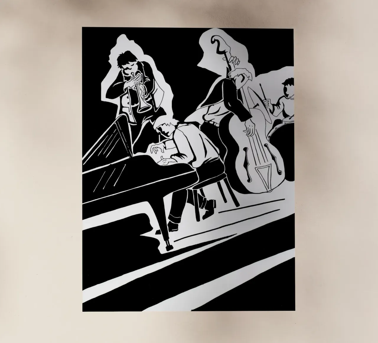 quartetto jazz pellicola backlit da Massimo Frascogna