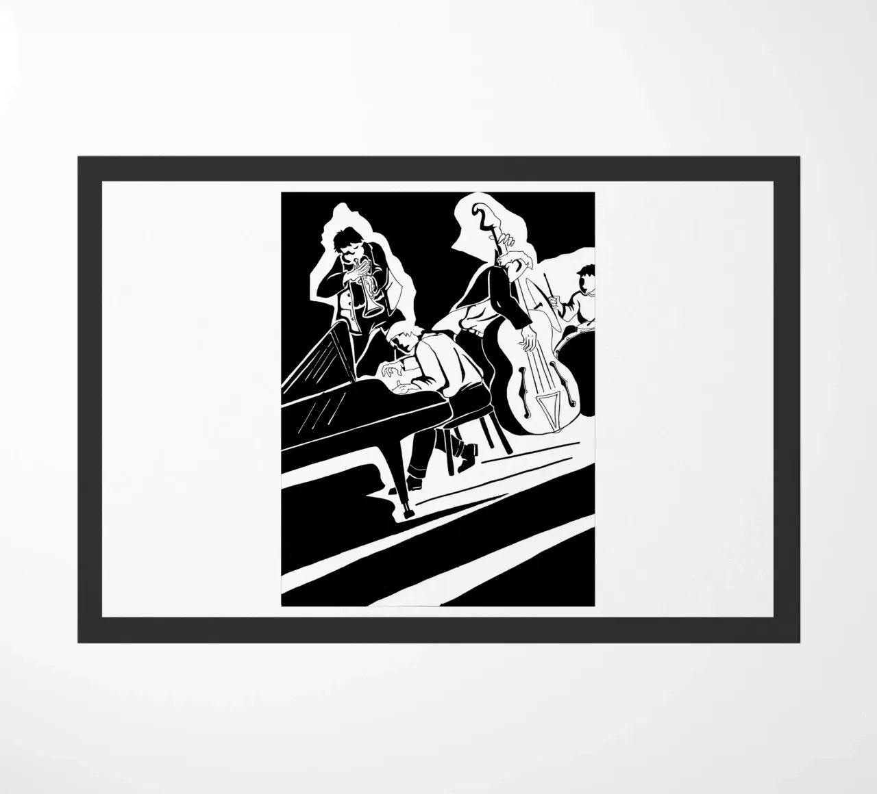 jazz quartet doormat by Massimo Frascogna