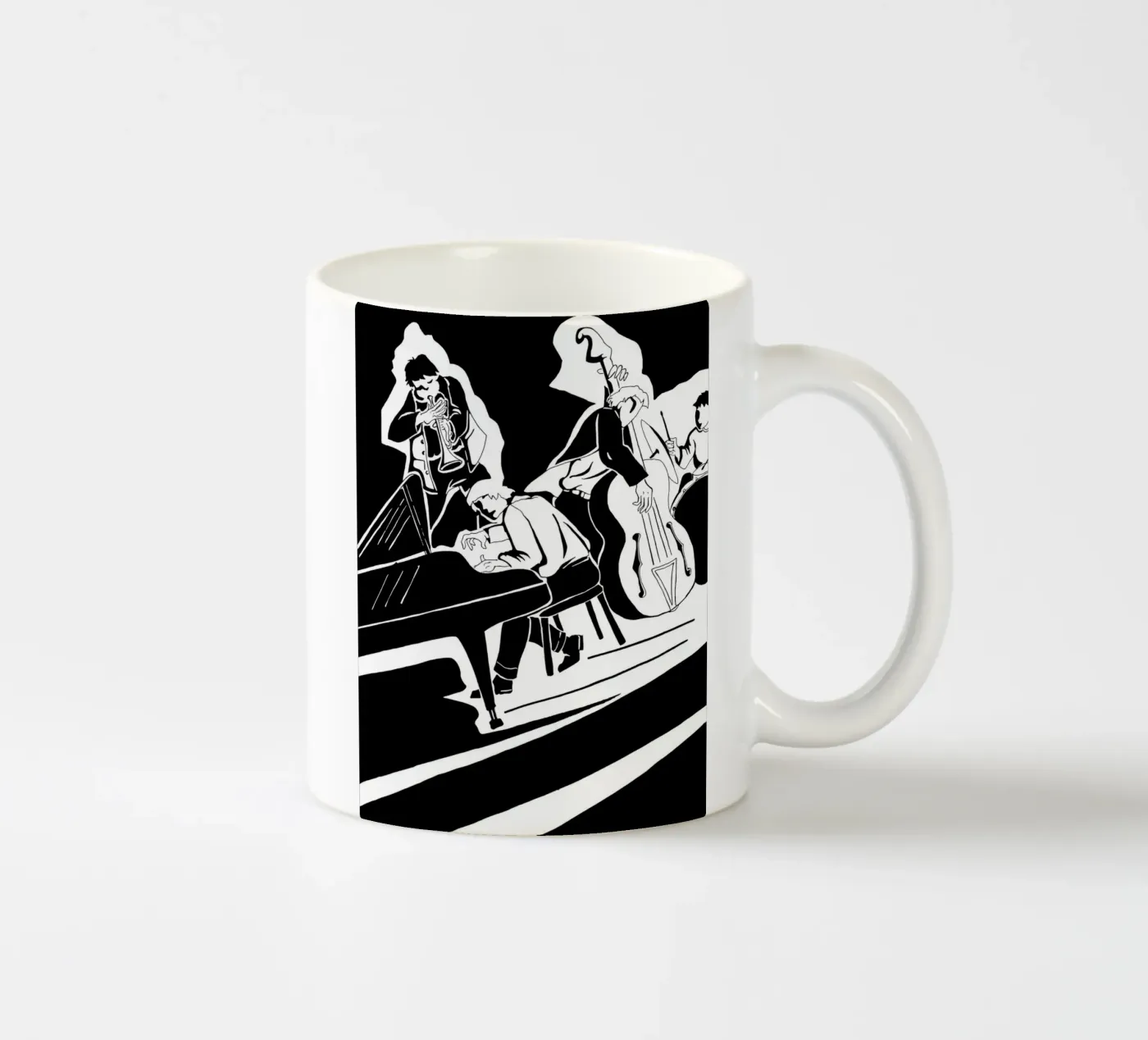 jazz quartet ceramic mug by Massimo Frascogna