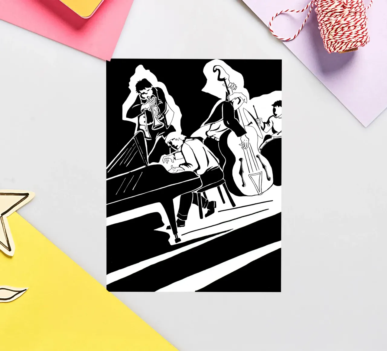 jazz quartet sticker by Massimo Frascogna