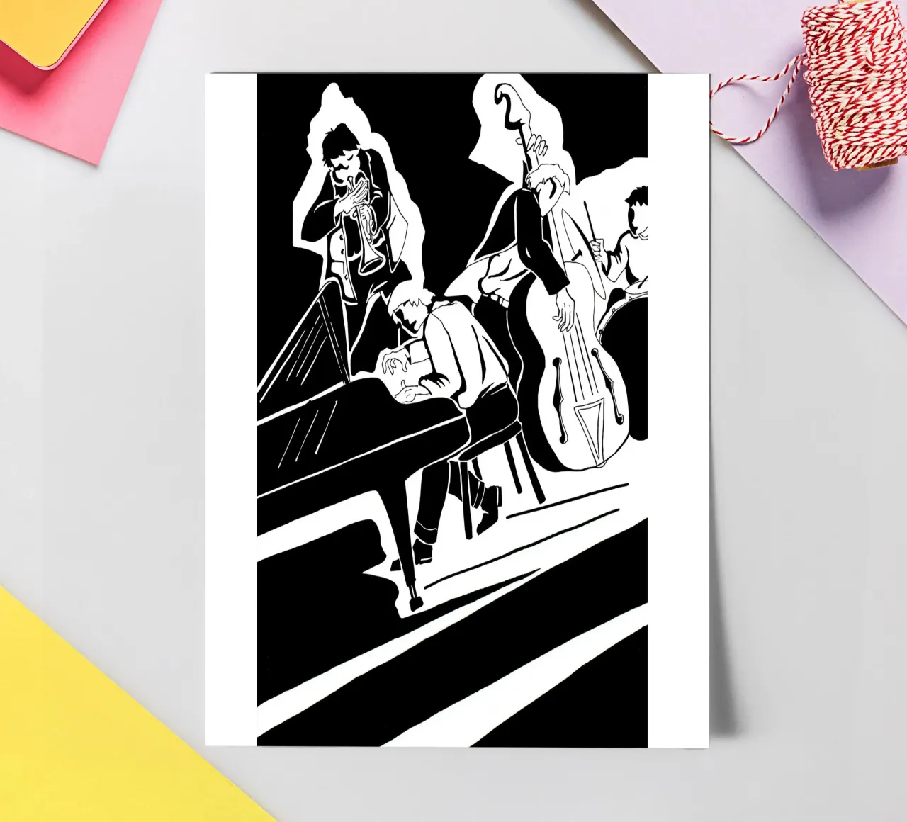 jazz quartet sticker sheet by Massimo Frascogna