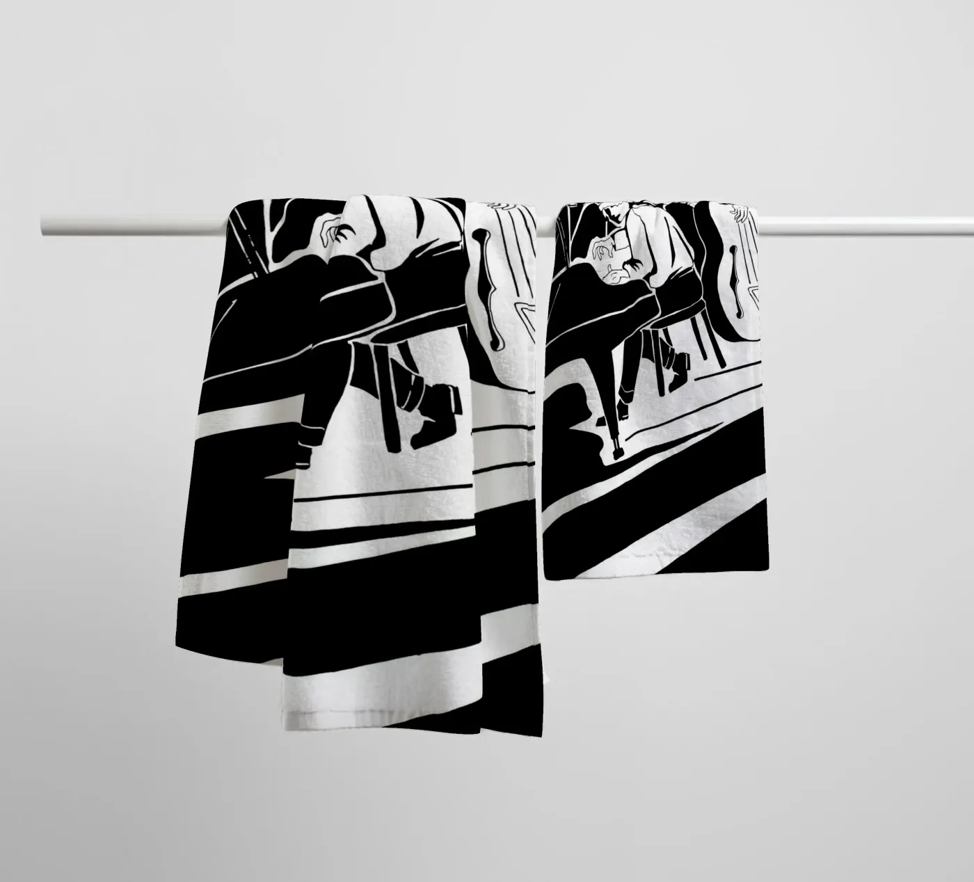 jazz quartet towel by Massimo Frascogna