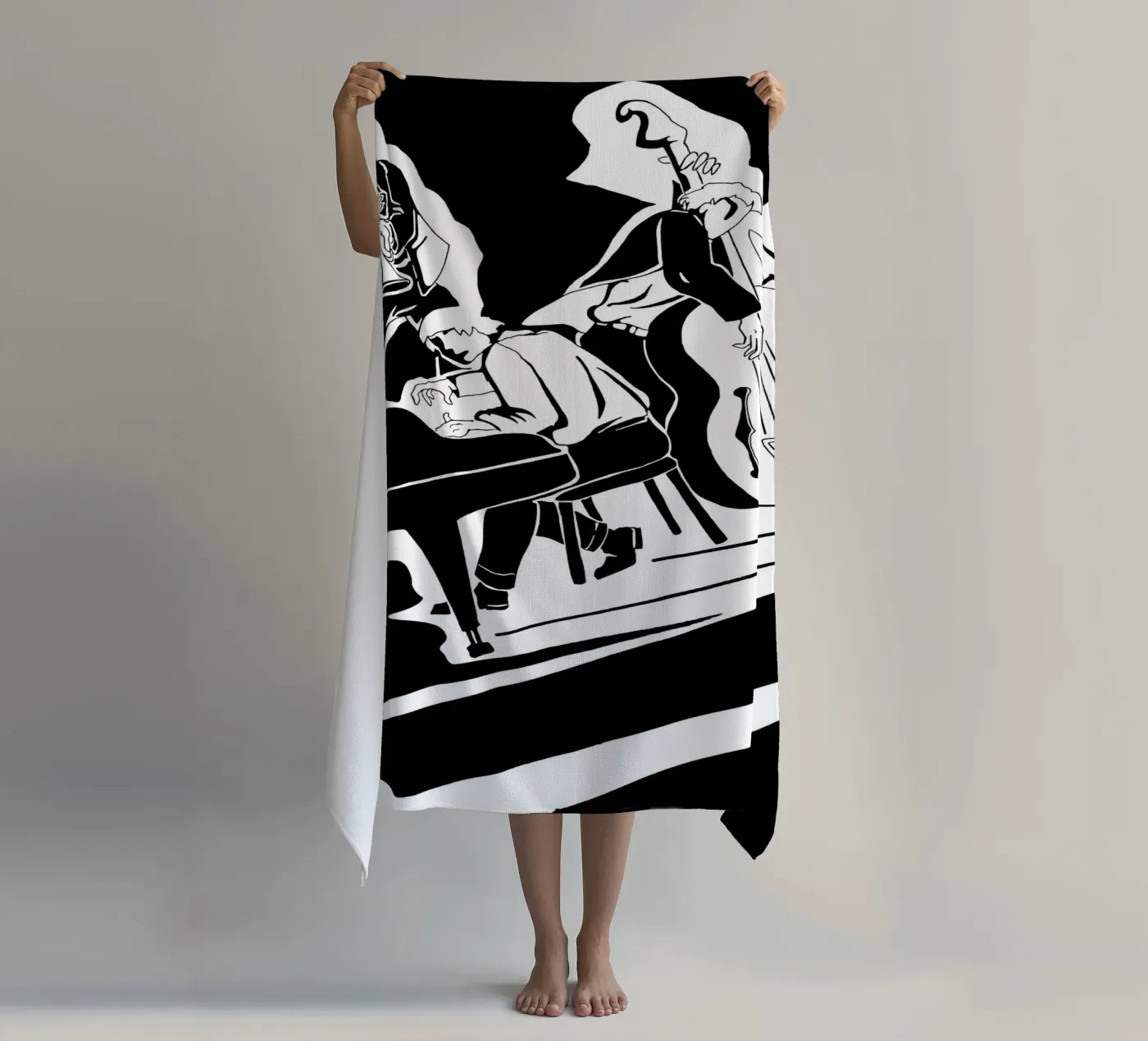 jazzkwartet strandhanddoek van Massimo Frascogna