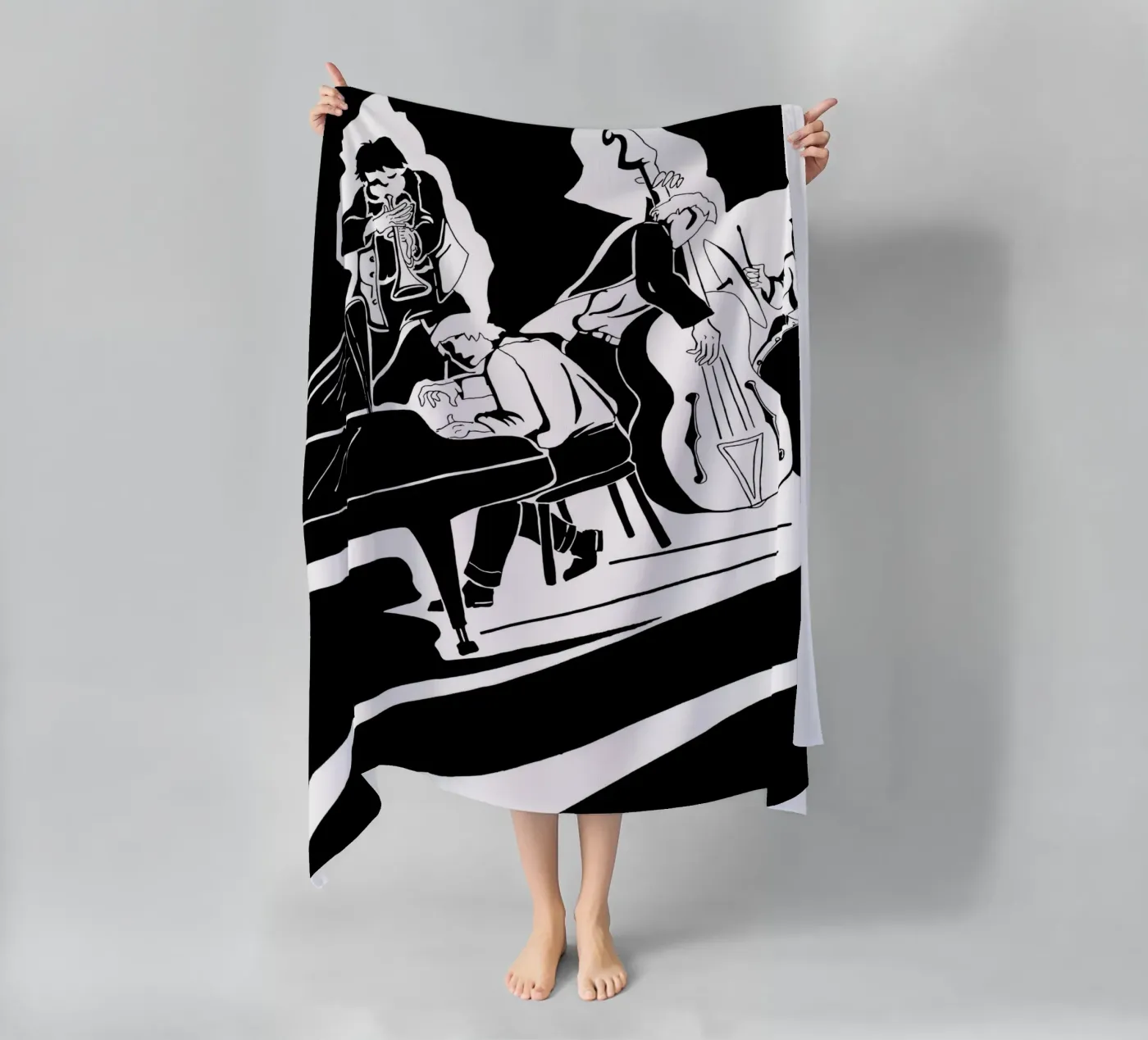 jazzkwartet strandhanddoek van Massimo Frascogna