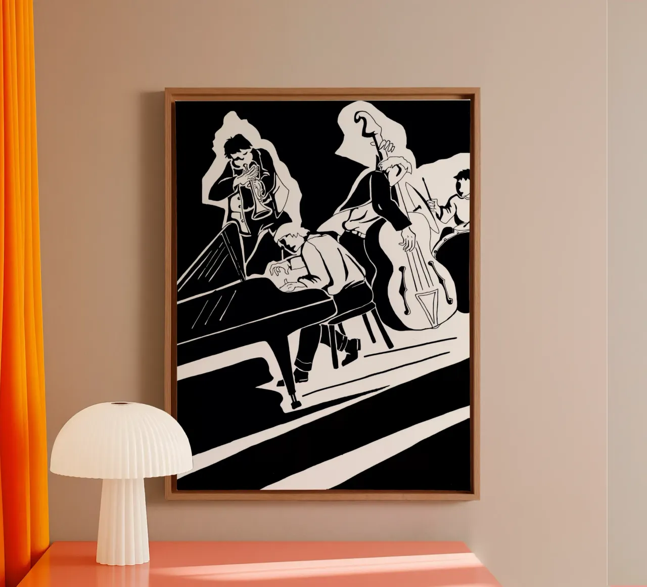 quartet de jazz toile de Massimo Frascogna