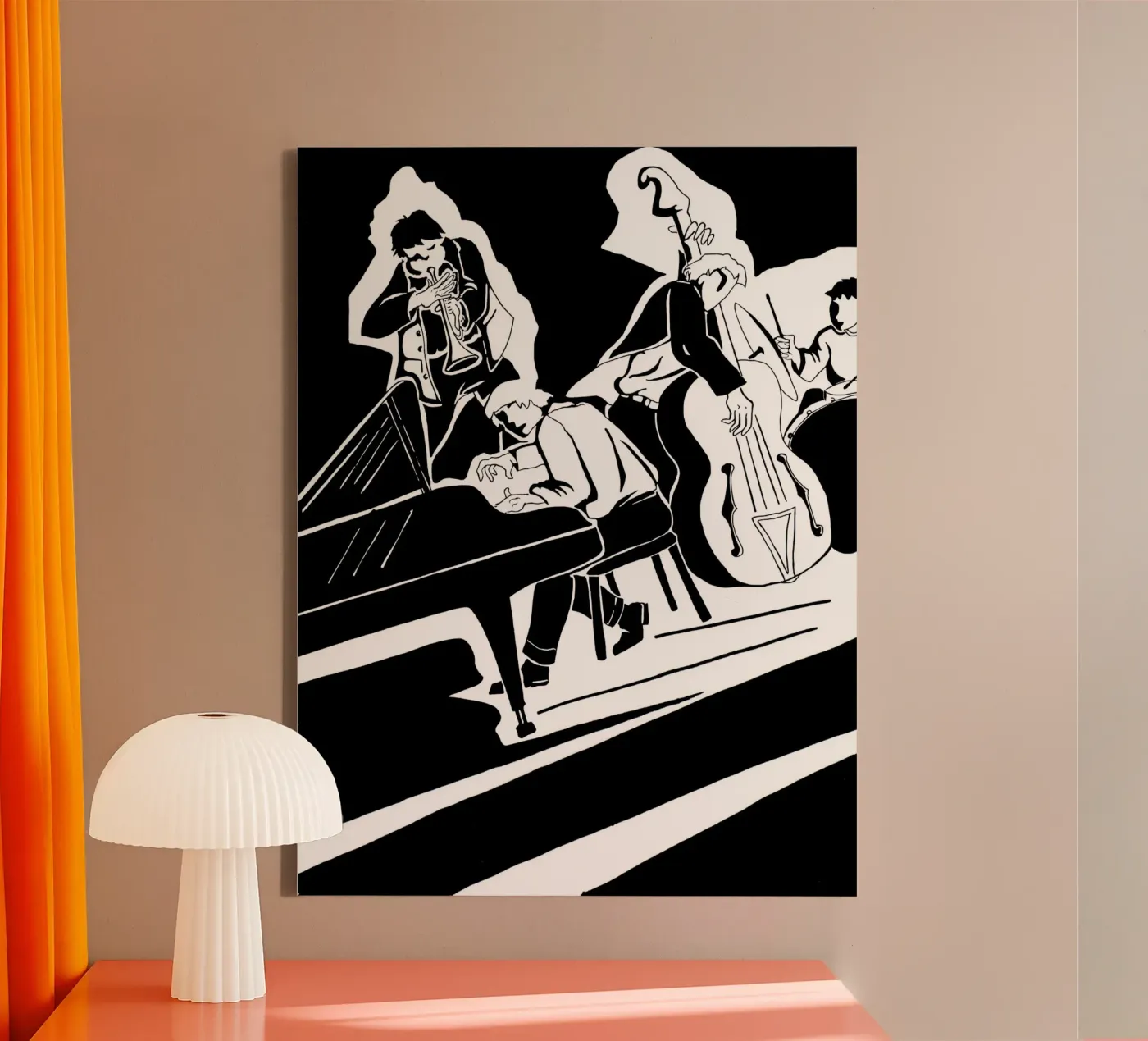 jazz quartet canvas van Massimo Frascogna